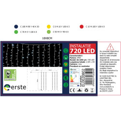 Instalatii sarbatori, Perdea Lumina Rosu 720LED 2.5x3m IP44     -2, dioda.ro