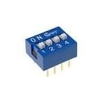 Componente Electronice, Întrerupător: DIP-SWITCH Număr secţiuni:4 ON-OFF 0,05A/12VDC DS-04 -1, dioda.ro