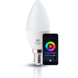 LED, Bec LED Lumanare 6W E14 RGB TUYA Wifi+Bluetooth, PULSAR -1, dioda.ro