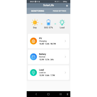 Controlere Panouri Solare, REGULATOR INCARCARE SOLAR SOL MPPT 20A (BLUETOOTH) -18, dioda.ro