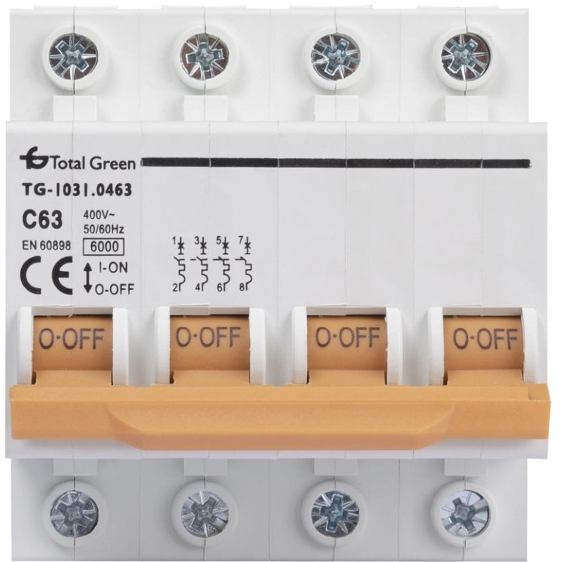 Intrerupator Automat 63A Tetrapolar Intrerupatoare automate modulare, Intrerupator Automat 63A Tetrapolar -1, dioda.ro