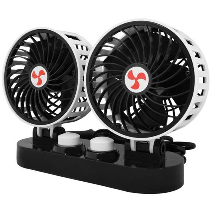 Auto, Ventilator dublu auto 12V 2x5 Acu reglare -1, dioda.ro