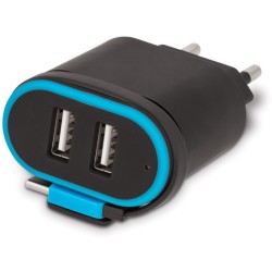 Acumulatoare, Incarcator USB Forever, TC-02, 2x 2.4A negru cu cablu USB-C -6, dioda.ro