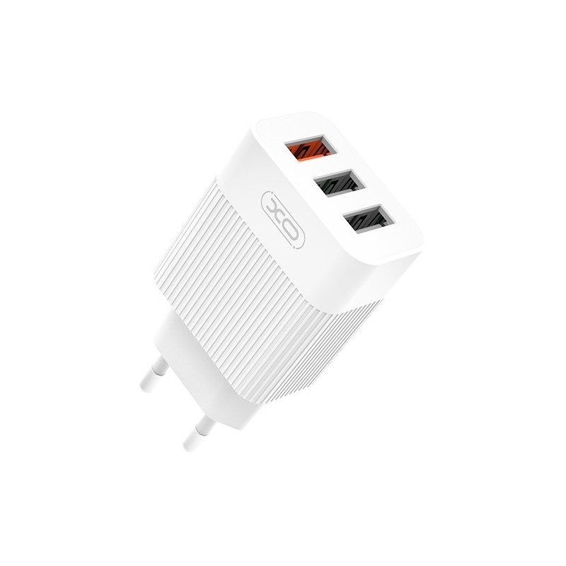 Acumulatori Baterii, Incarcator incarcare rapida XO L72 QC 18W 3x USB alb -1, dioda.ro
