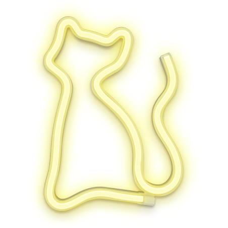 home, Figurina LED Neon CAT alb cald Bat + USB FLNEO3 Forever Light -2, dioda.ro