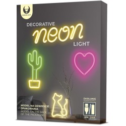 home, Figurina LED Neon CAT alb cald Bat + USB FLNEO3 Forever Light -4, dioda.ro