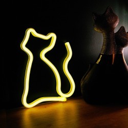 home, Figurina LED Neon CAT alb cald Bat + USB FLNEO3 Forever Light -6, dioda.ro
