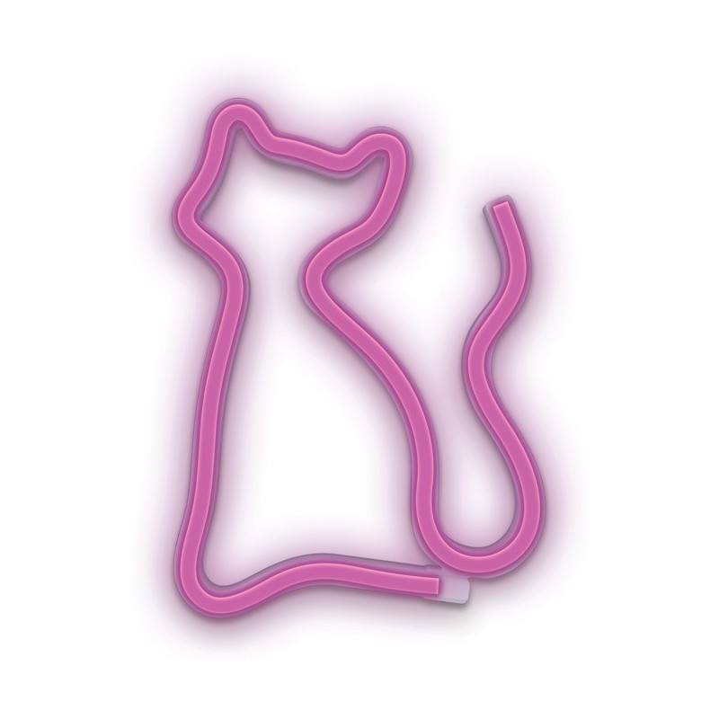 Figurine Neon, Fiurina LED Neon CAT roz Liliac + USB FLNEO4 Forever Light -1, dioda.ro