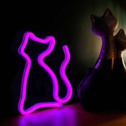 Figurine Neon, Fiurina LED Neon CAT roz Liliac + USB FLNEO4 Forever Light -3, dioda.ro