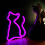 Figurine Neon, Fiurina LED Neon CAT roz Liliac + USB FLNEO4 Forever Light -1, dioda.ro