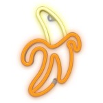 Figurine Neon, Figurina LED Neon BANANA alb galben Bat + USB FLNE10 Forever Light -1, dioda.ro