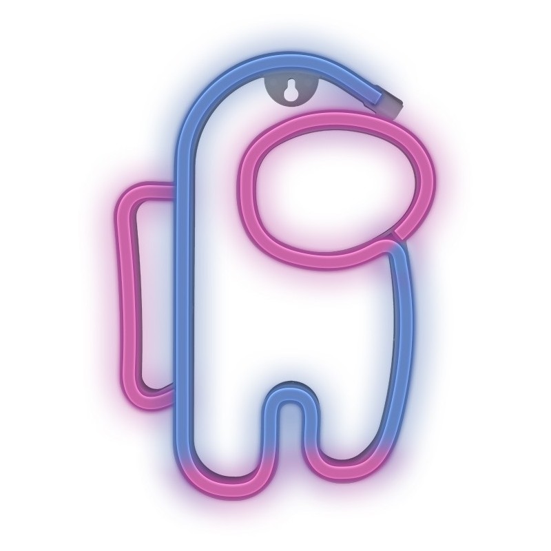 Figurine Neon, Figurina LED Neon SPACEMAN roz albastru Bat + USB FLNE13 Forever Light -1, dioda.ro