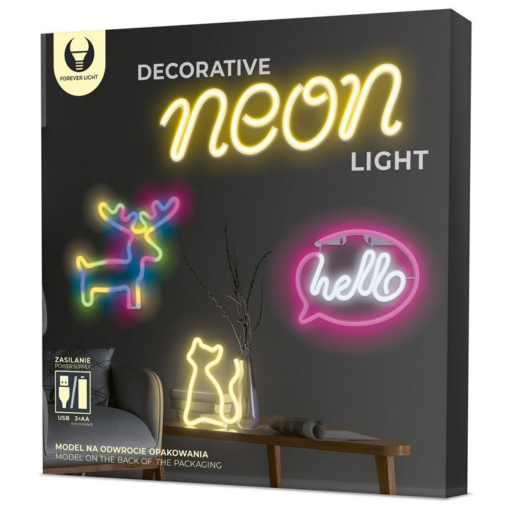Figurine Neon, Figurina Neon ELK multicolor Bat + USB FLNE12 Forever Light -4, dioda.ro