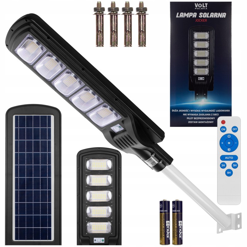 Lampi Solare, Set Lampa solara Jocker 180W, Panou solar 18W, Acumulator 20000mAh, Telecomanda -5, dioda.ro