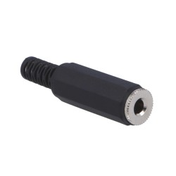 Conectori, Mufă Jack 3,5mm mamă stereo,cu manşon piste: 3 drept pe cablu -1, dioda.ro