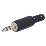 Conectori, Mufă Jack 3,5mm tată stereo,cu manşon piste: 3 drept pe cablu -2, dioda.ro