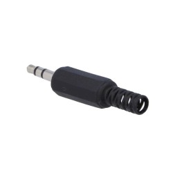 Conectori, Mufă Jack 3,5mm tată stereo,cu manşon piste: 3 drept pe cablu -8, dioda.ro