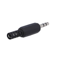 Conectori, Mufă Jack 3,5mm tată stereo,cu manşon piste: 3 drept pe cablu -12, dioda.ro
