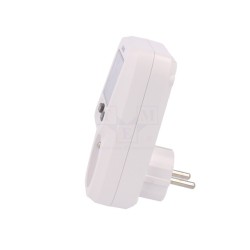 Electrice, Priza cu contor de energie ORNO OR-WAT-419(GS), 16A, 230V, afisaj LCD, alb -3, dioda.ro