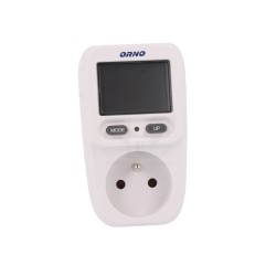 Electrice, Priza cu contor de energie ORNO OR-WAT-419(GS), 16A, 230V, afisaj LCD, alb -9, dioda.ro