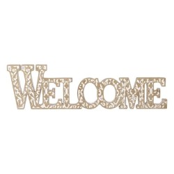 Casa Gradina, Decoratiune din lemn reliefat, BINE AȚI VENIT, 44x2x12,5 cm -3, dioda.ro