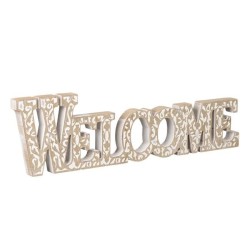 Casa Gradina, Decoratiune din lemn reliefat, BINE AȚI VENIT, 44x2x12,5 cm -4, dioda.ro