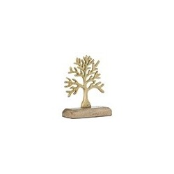 Casa Gradina, Decoratiune pentru masa din metal, Gold, Arborele Vietii 12x5x15 cm -1, dioda.ro