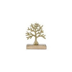 Casa Gradina, Decoratiune pentru masa din metal, Gold, Arborele Vietii 12x5x15 cm -2, dioda.ro