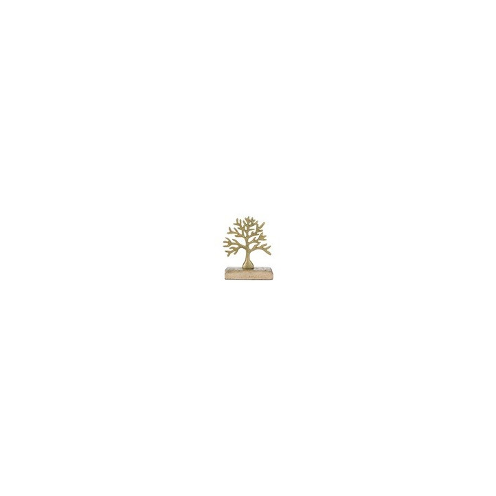 Casa Gradina, Decoratiune pentru masa din metal, Gold, Arborele Vietii 12x5x15 cm -2, dioda.ro