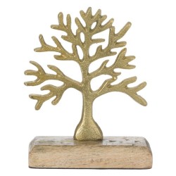 Casa Gradina, Decoratiune pentru masa din metal, Gold, Arborele Vietii 12x5x15 cm -3, dioda.ro
