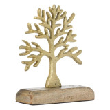 Casa Gradina, Decoratiune pentru masa din metal, Gold, Arborele Vietii 12x5x15 cm -4, dioda.ro