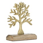 Casa Gradina, Decoratiune pentru masa din metal, Gold, Arborele Vietii 12x5x15 cm -3, dioda.ro