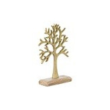 Casa Gradina, Decoratiune pentru masa din metal, Gold, Arborele Vietii 16x6x27 cm -1, dioda.ro