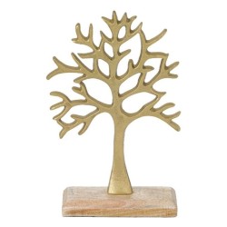 Casa Gradina, Decoratiune pentru masa din metal, Gold, Arborele Vietii 16x6x27 cm -3, dioda.ro
