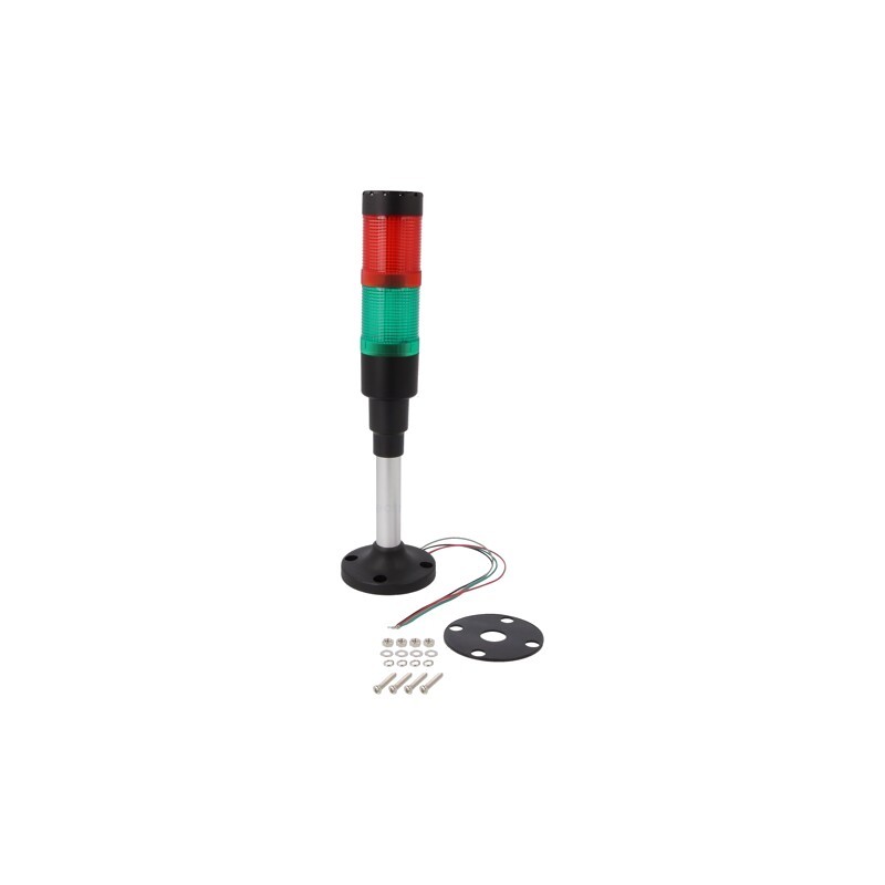 Semnalizatoare Acustice si Optice, Semnalizator: coloană de semnalizare LED roşie/verde 24VDC -2, dioda.ro