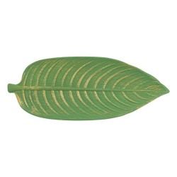 Platou frunza verde din lemn, Verde, 45x18 cm