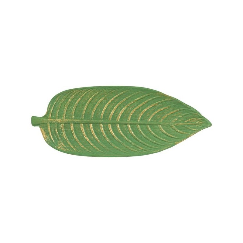Casa Gradina, Platou frunza verde din lemn, Verde, 45x18 cm -3, dioda.ro