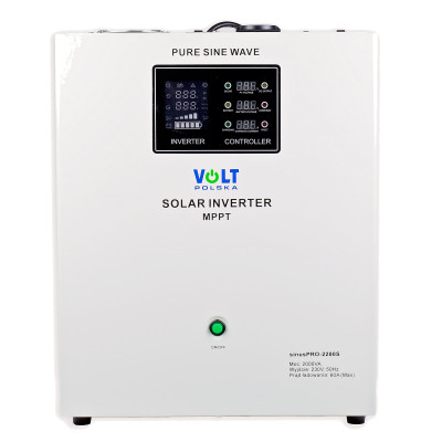Invertoare panouri fotovoltaice, SINUS PRO 2200 S 12 / 230V (1400 / 2200W) + INVERTOR SOLAR MPPT 60A -8, dioda.ro
