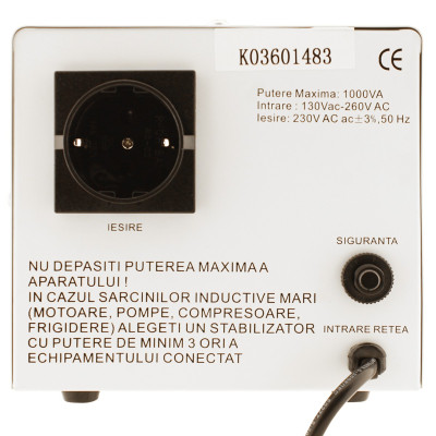 Stabilizatoare de tensiune, Stabilizator de tensiune cu servomotor PHK-1000VA precizie 3% -2, dioda.ro