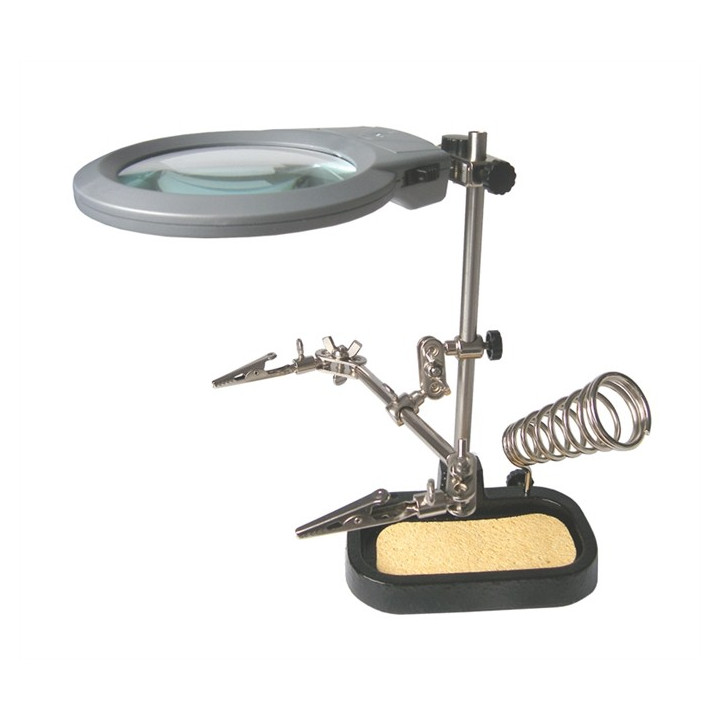Lupă cu iluminare Lămpi de birou, LUPA CU CLESTI SI SUPORT LETCON- 2x LED II NAR0150 SOLDERSUP3 NAR0150 SOLDERS -3, dioda.ro