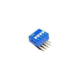Intrerupatoare Comutatoare Butoane, Întrerupător: DIP-SWITCH Număr secţiuni:4 ON-OFF 0,05A/12VDC DSK-04 -1, dioda.ro