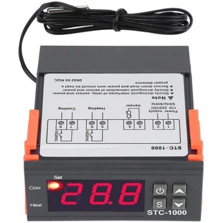 Termostat Regulator de temperatura cu senzor pentru pompa de circulatie STC-1000 alimentare 220V