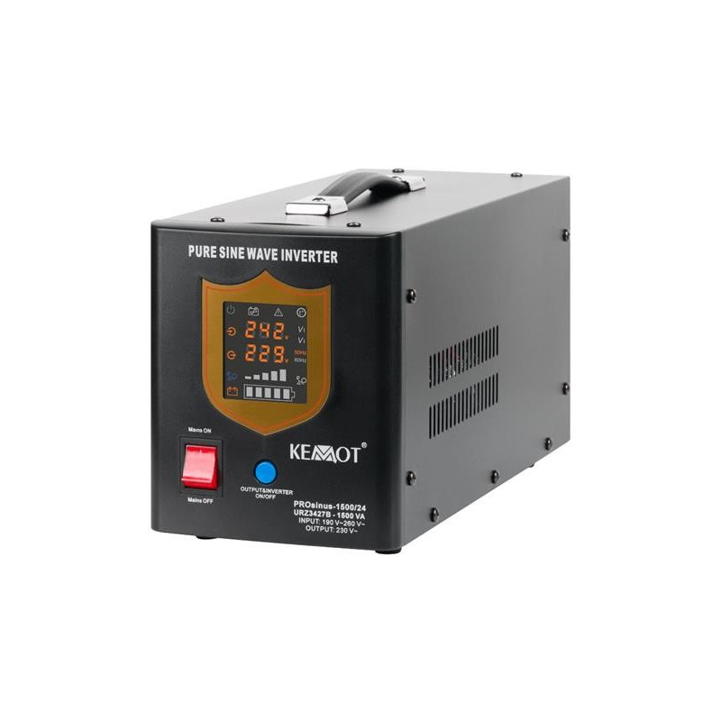 Surse de rezervă, Alimentare de rezervă KEMOT PROsinus-1500/24 1050W 24V Negru -1, dioda.ro