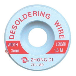 Dezlipire Cositor, Tresa absorbanta cositor 3mm/1,5m ZD-180-3 -1, dioda.ro