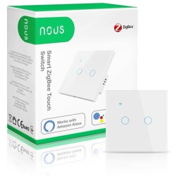 Smart Home, Comutator de iluminat inteligent NOUS LZ2 ZigBee Tuya cu 2 butoane -2, dioda.ro