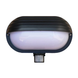 Lampi Iluminare, Lampă cu senzor de mișcare Oval PIR-Micro Negru L-OVAL-PIR-Micro-Negru -1, dioda.ro