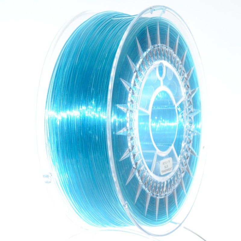 Filament PETG albastru azur transparent 1kg ±0,5% 1,75mm DEV-PETG-1.75-BLT