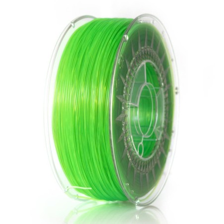 Filament, Filament: PLA semitransparent, verde (deschis) 1kg 195°C ±0,5% DEV-PLA-1.75-BGT -1, dioda.ro