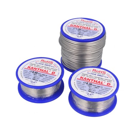 Wire: resistance wire -100÷1300°C Package:0,1kg Øout:0.4mm