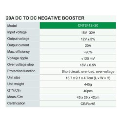 Convertor 24 - 12 - 24 V, Convertor de la 24V la 12V 20A CARSPA CNT2412-20 -3, dioda.ro